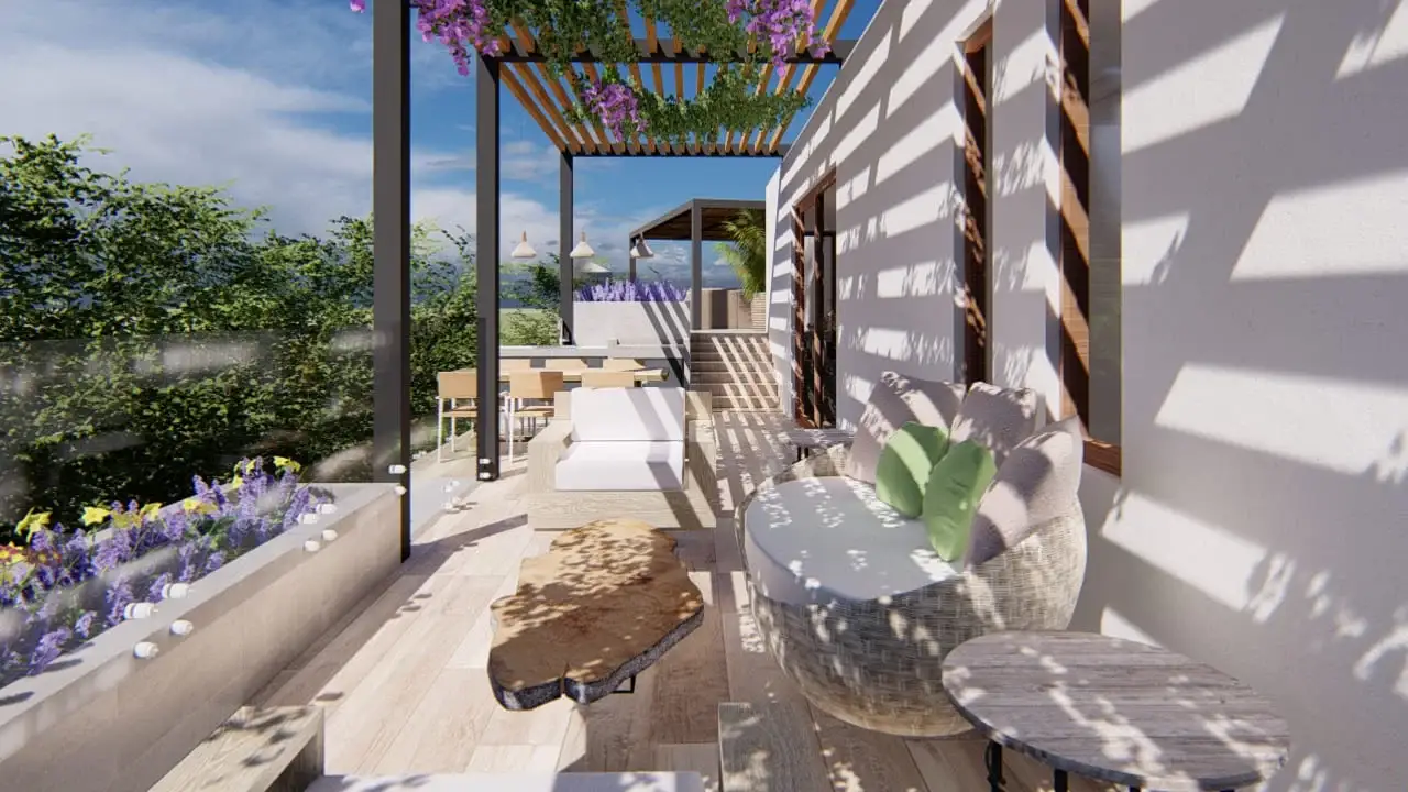 sala en una terraza