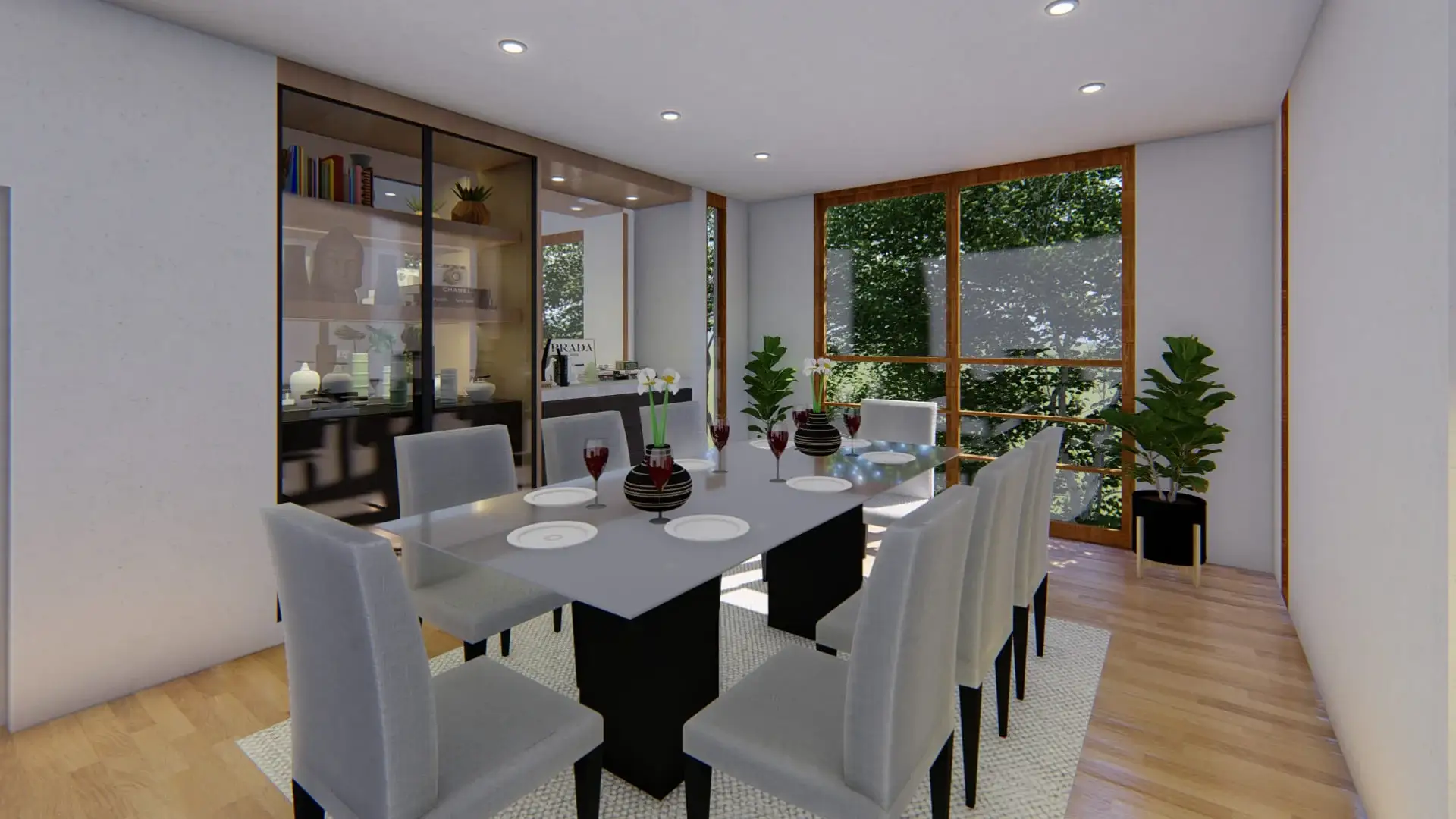 comedor con 8 muebles
