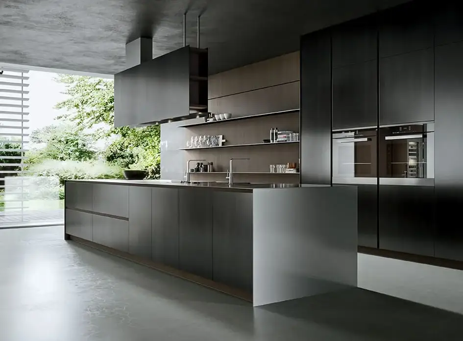 cocina moderno de colores oscuros